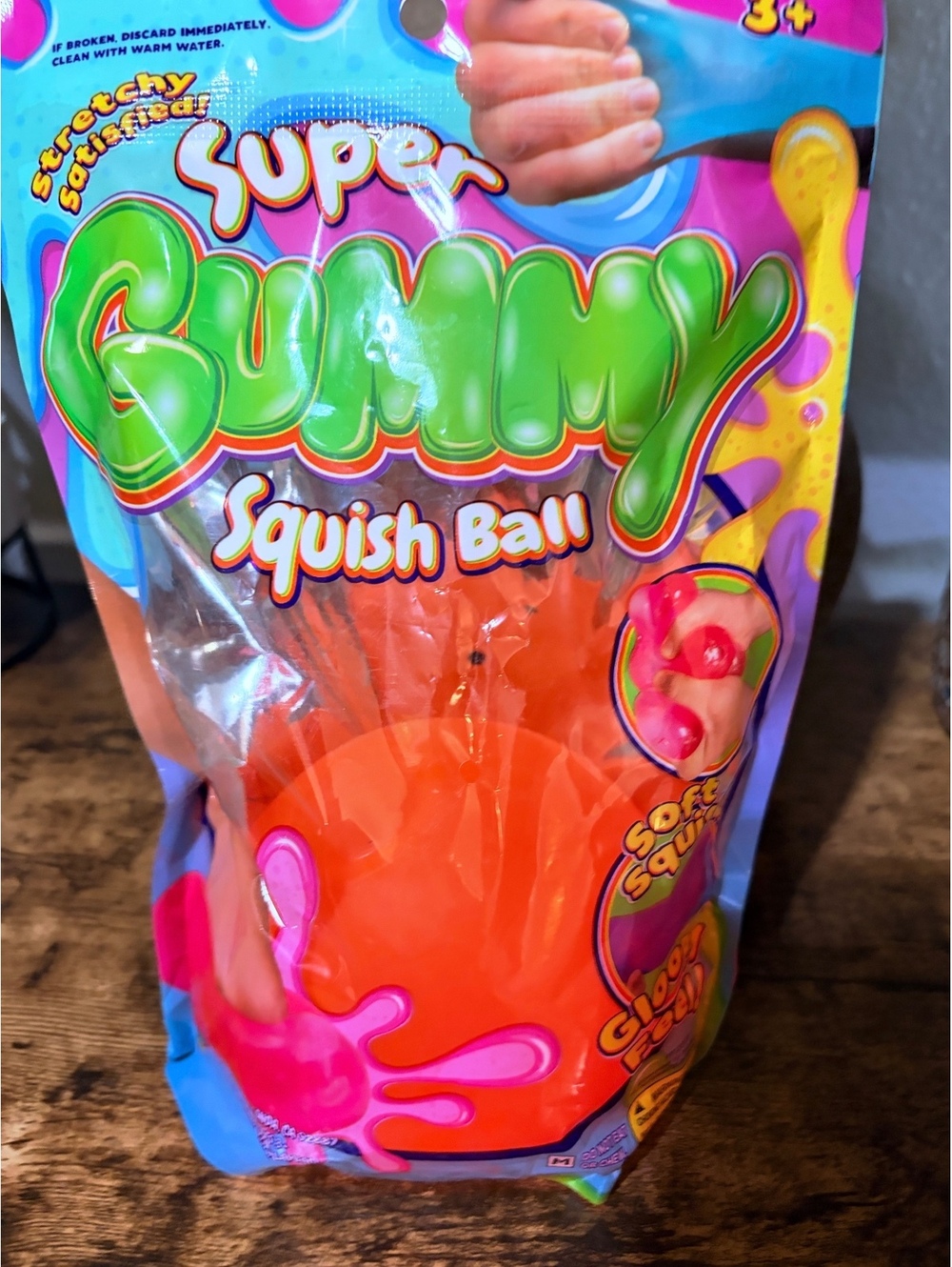 Super Gummy Squish Ball Stress Relief Toy - Orange